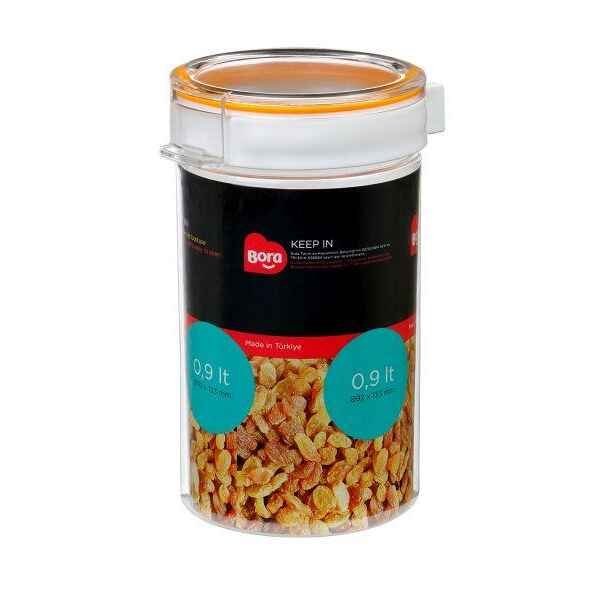 PET ROUND STORAGE JAR 0.9LTR
